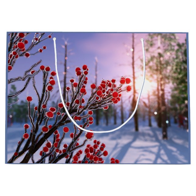 Winterberry in der Eisbeutel Große Geschenktüte (Vorderseite)