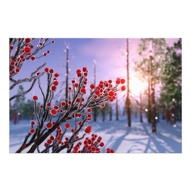 Winterberry in Ice Foto Print (Vorne)