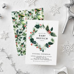 Winterberry und Holly Greenery Baby Brunch Einladung<br><div class="desc">Feiern Sie die Ankunft Ihres Kleinen mit unserer köstlichen, individuell gestaltbaren Baby Brunch-Einladung, die mit einem charmanten Design von Aquarellfarben, verschiedenen Grünpflanzen, Heiligenbäumen und Winterbeeren. Diese Einladung ist perfekt für den Winter- und Weihnachtsduschen und erweckt die Freude und Wärme der Saison. Passen Sie die Einladung mit Ihren Babybrunch-Details wie Namen,...</div>