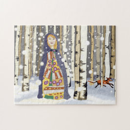 Winterbirkenwälder Puzzle