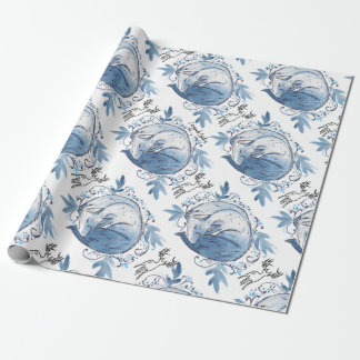 Winterblau-Fox-Packpapier Geschenkpapier