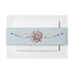 Winterblau mit Pine Cones Wasserfarbenhochzeit Einladungsbanderole