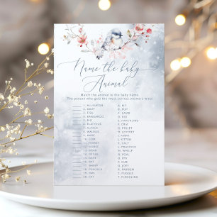 Winterblau Name der Baby-Tiere Baby-Dusche Spiel