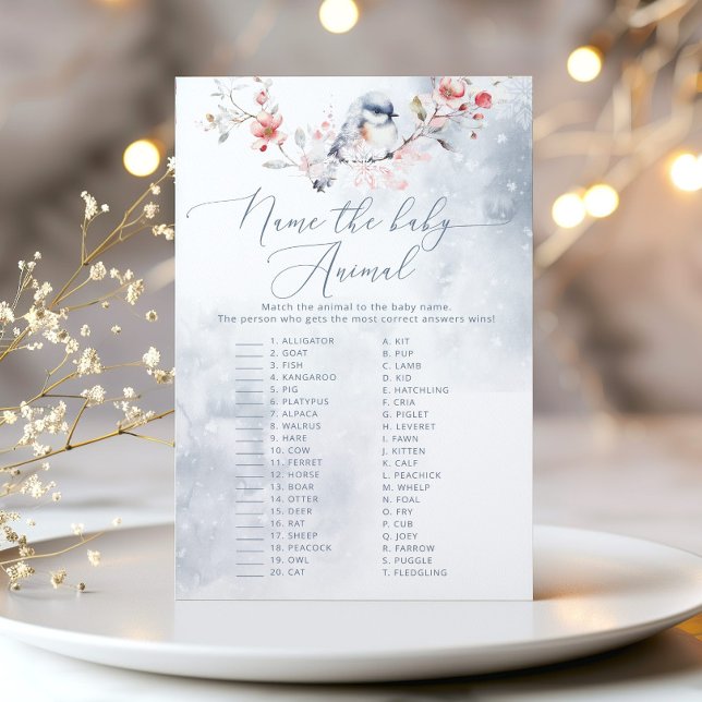 Winterblau Name der Baby-Tiere Baby-Dusche Spiel (Von Creator hochgeladen)