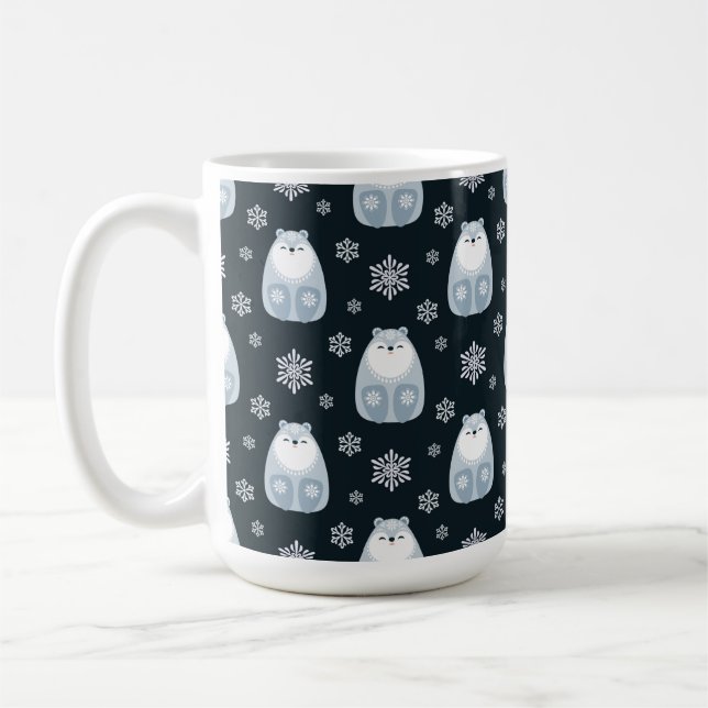 WINTERBLAU UND WEISSE FERIENWOHNUNG POLAR BÄREN KAFFEETASSE (Links)