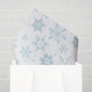 Winterblaue Schneeflocken Geschenkpapier Seidenpapier