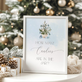 Winterblaue Weihnachten Raten Sie, wie viele Bonbo Poster