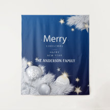 Winterblaue Weihnachtssterndekorationen