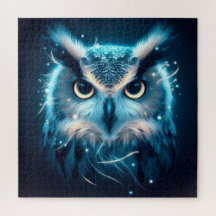 Winterblauer Owl Vogel abstrakte Feder Familienspa