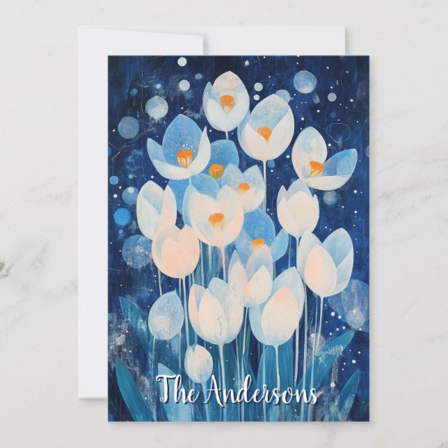 Winterblumen Feiertagskarte (Vorderseite)