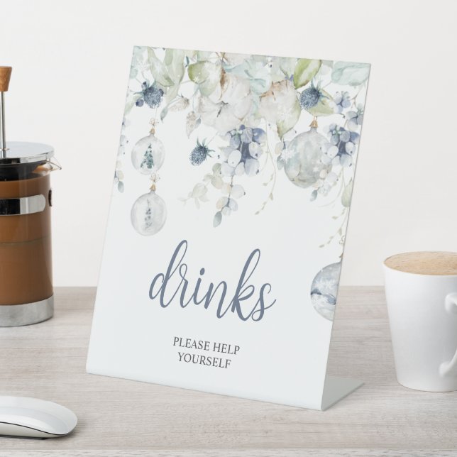 Winterblumen-Shower-Drinks-Podest-Schild Sockelschild (In SItu)