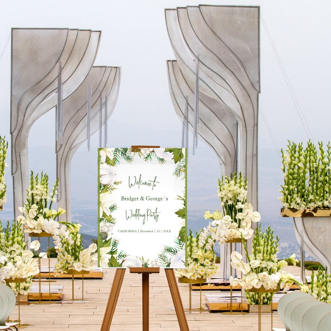 Winterblumengrün Mattiert Hochzeit Willkommen Acrylschild (Von Creator hochgeladen)