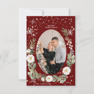 Winterblumenkranz Foto Gast-Urlaubskarte Einladung