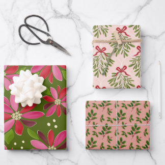 Winterblumenpapier-Trio Geschenkpapier Set