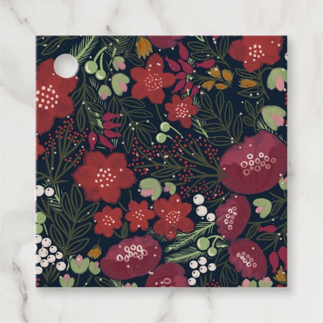 Winterblüten - Geschenketiketten Geschenkanhänger (Vorderseite)