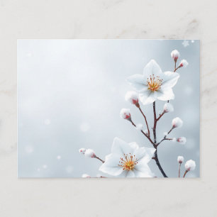 Winterblüten und frostige Details Postkarte