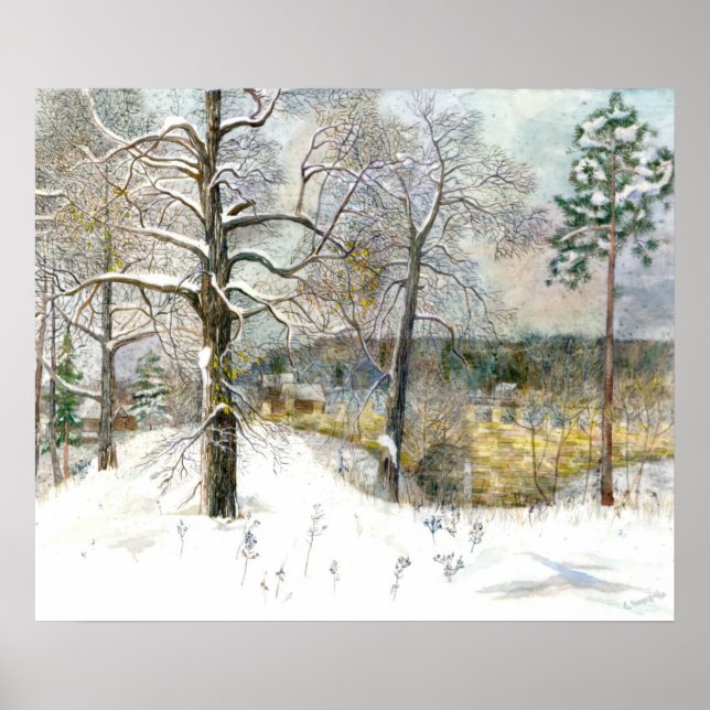 Winterbrücke Poster (Vorne)