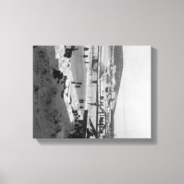 Winterbrücke über den Fluss Fairbanks Leinwanddruck (Vorderseite)