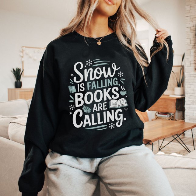 Winterbuch Lover mit Schneeflocken Sweatshirt (Von Creator hochgeladen)