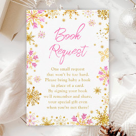 Winterbuchanfrage für Rosa- und Goldschneeflocken Begleitkarte