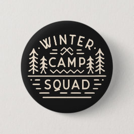 Wintercamp Camping trip squad Berge Retro Button