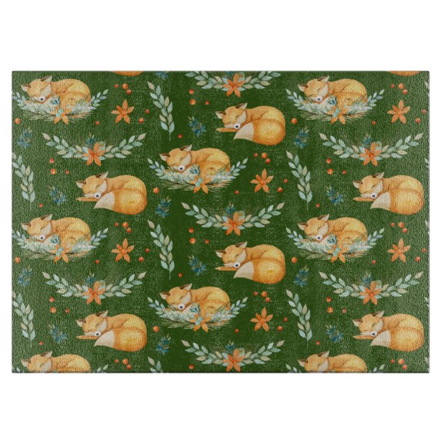 Wintercotgore Schlaffox Grün für Tra Schneidebrett (Vorderseite)