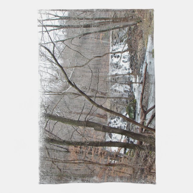 Winterdach vor der Badman Road Handtuch (Vertikal)