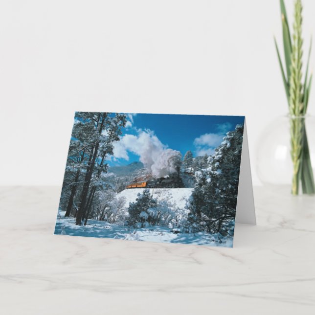 Winterdampf Feiertagskarte (Vorderseite)