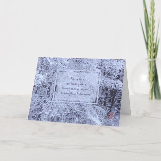 Winterdenken an Sie - schneebedeckte Branchen Karte (Vorderseite)