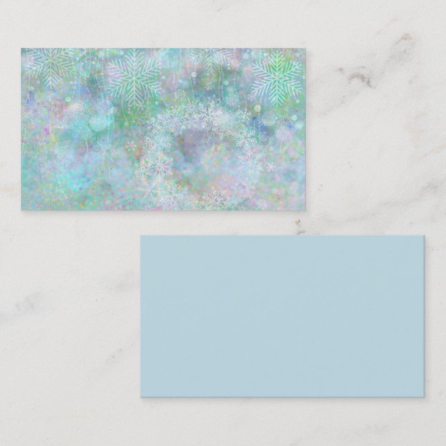 Winterdesignschneeflocken Business Card Visitenkarte (Vorne/Hinten)