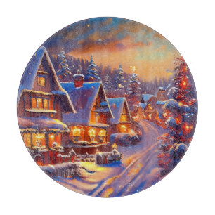 Winterdorf-Feiertag Schneidebrett