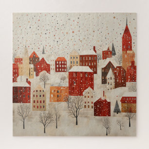WINTERDORF-KUNST-WEIHNACHTEN-PUZZLE PUZZLE