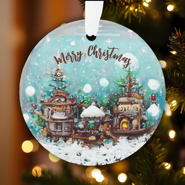 Winterdorf Märchenhäuser Schneeflocke Ornament (Von Creator hochgeladen)