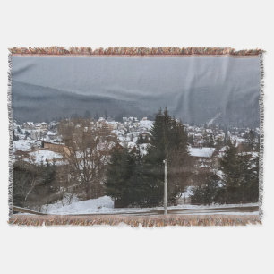 Winterdorf Panorama - ländliche Landschaft Rumänie Decke