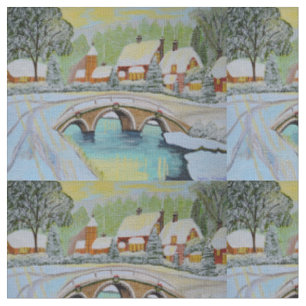 Winterdorf-Stoff Stoff