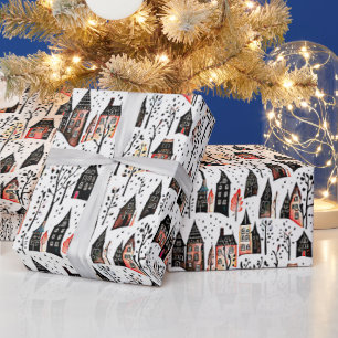 Winterdörfer skizzieren Weihnachten Geschenkpapier