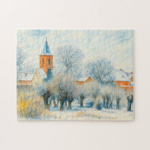 Winterdörfer Szene aquarell havelland Puzzle
