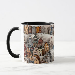 Winterdorfszene Cozy Schneestadt  Tasse