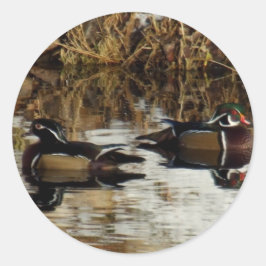 Winterducks14by1 Runder Aufkleber