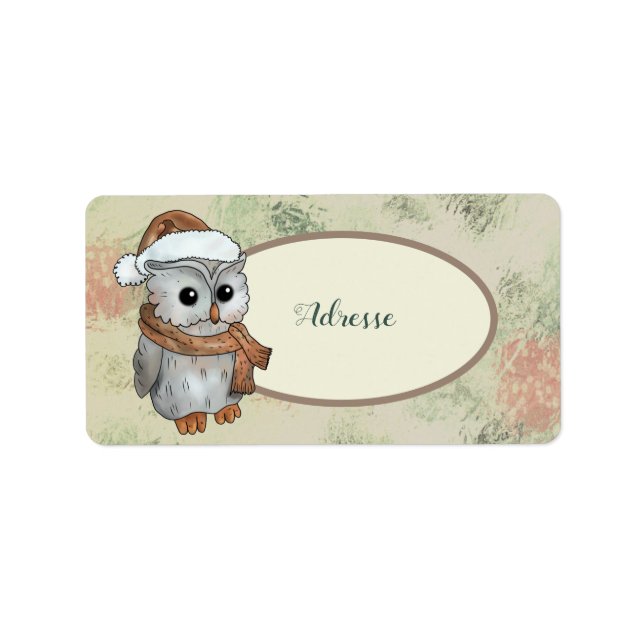 Wintereule Adressaufkleber (Vorne)