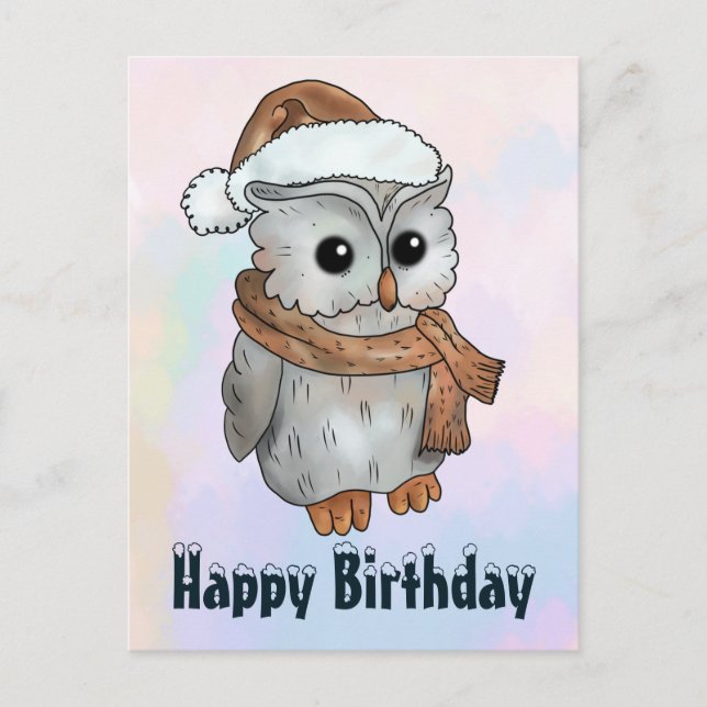 Wintereule Postkarte (Vorderseite)