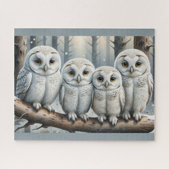 Wintereule Weihnachten Schnee Puzzle (Horizontal)