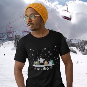 Wintereulen beim Eislaufen im Winter Vibing T-Shirt