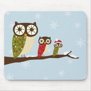 Wintereulen-Mausunterlage Mousepad