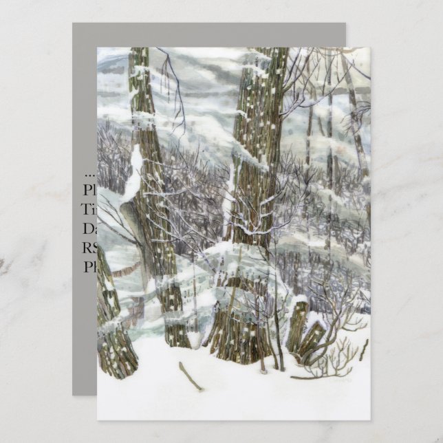 Winterfarbe Einladung (Vorne/Hinten)