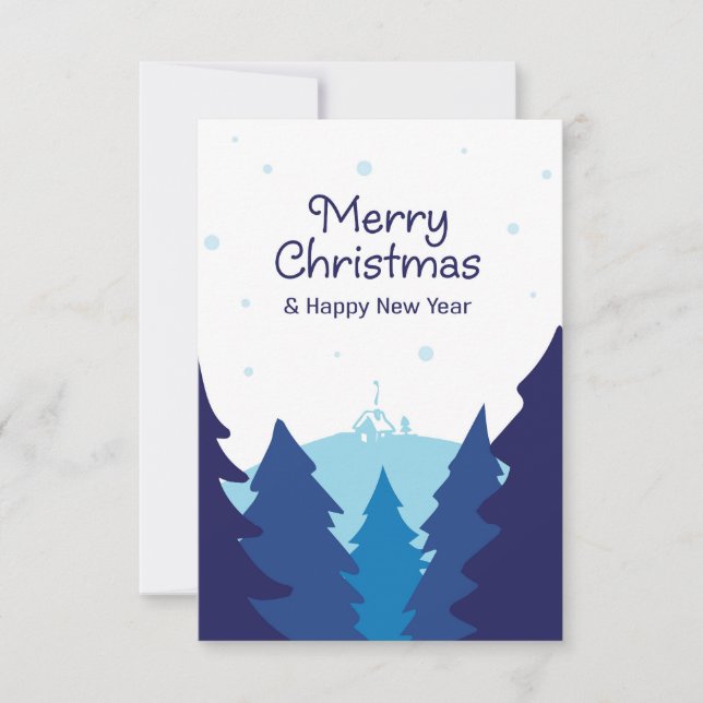 Winterfarben Weihnachtsgrüße. Karte (Vorderseite)