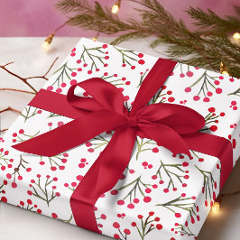 Winterfarbene Blume - rot Geschenkpapier Set