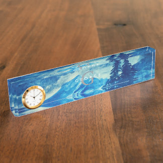 Winterfarbengebirge Landschaftsmonogramm Namensplakette