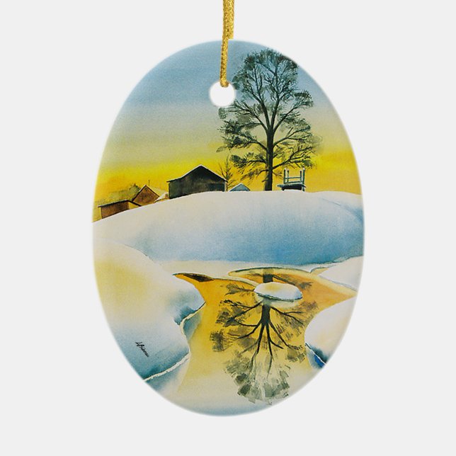 Winterfarm Keramik Ornament (Vorne)