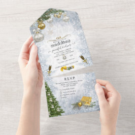 Winterfeier auf einer Hochzeit All In One Einladung